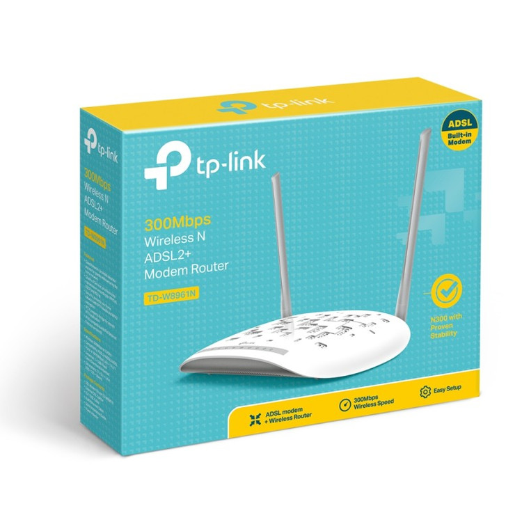 مودم روتر ADSL2 Plus بیسیم N300 تی پی-لینک مدل (آخرین ورژن)TD-W8961N