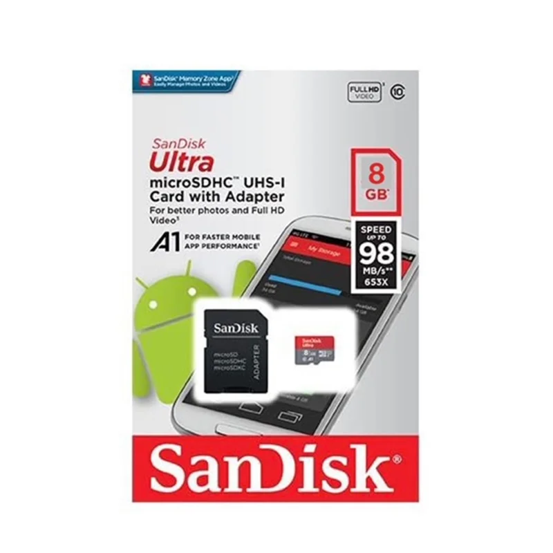 کارت حافظه سن دیسک ۸ گیگابایت کلاس ۱۰ با سرعت ۸۰MBps